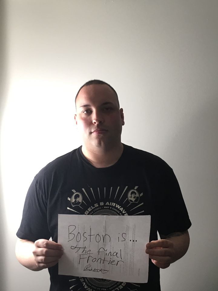 Bibbski holding a notepad: Boston is… The final frontier